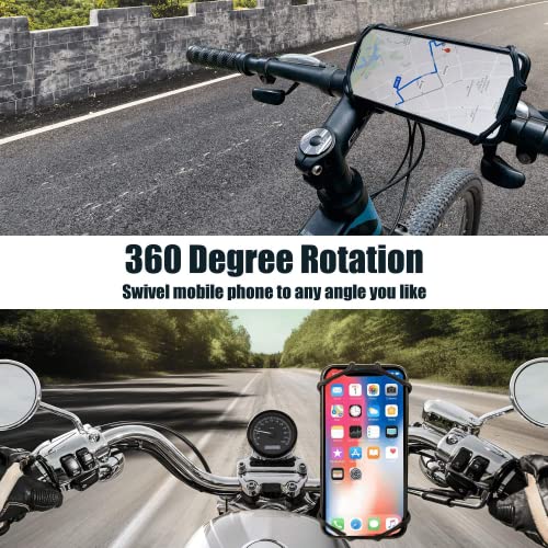 Bike Phone Mount - Universal Silicone Cellphone Holder - Adjustable Road Mountain Bicycle Handlebar Rack Clamp Accessories for iPhone 17 16 15 14 13 Pro Max Plus Air for Scooter Stroller - color: Bike Phone Mount