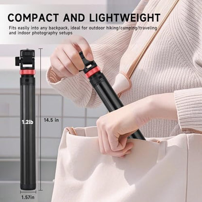 YSKE(MT-79) Light Stand Tripod 81", 7-Section 0.8lbs, Foldable - Camera Phone Mount for DSLR, GoPro, iPhone, LED Video Light, Ring Light, TikTok YouTube Creator