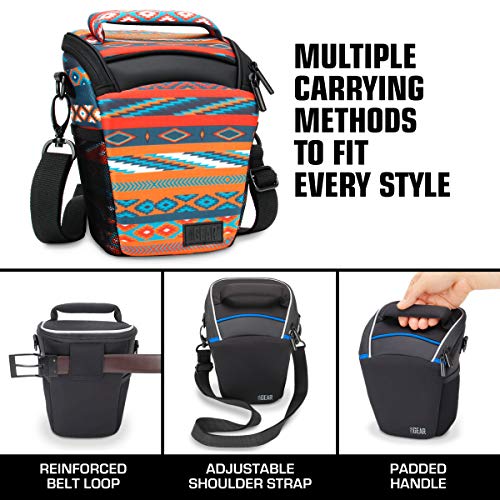 USA Gear DSLR Camera Case for Men and Women with Top Loading Accessibility, Adjustable Shoulder, Small Camera Sling Bag, Padded Handle - Camera Holster Bag for Nikon, Canon, Panasonic (Southwest) - color: Southwest
