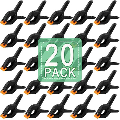 20 PCS 4.5" Heavy Duty Plastic Spring Clamps, Black Spring Clips for Backdrops, Craft Projects, Woodworking, Photography and Display Stands - size: 4.5in-20P