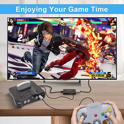N64 Gamecube to HDMI Adapter, HDMI Converter for Nintendo Gamecube/Nintendo 64/SNES/SFC Console with Link Cable and USB Cable Accessories