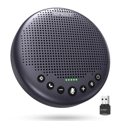 EMEET Conference Speaker and Microphone w/8 Mics, 360° Voice Pickup, Noise Reduction, Bluetooth/USB/Dongle Speakerphone for 10 People w/Daisy Chain for 18, Compatible w/Leading Platforms, 2025 Version - size: Luna Plus for 10