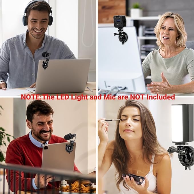JJC Suction Cup Mount with 1/4"-20 Screw for DJI Osmo Pocket 4 Nano Action 6 5 Pro 4 3 Action Camera, Strong Stable Suction Cup Base for Gopro 13 12 11 10, for Insta360 X5 X4 X3 OSMO 360 Car Mount - color: Suction Cup Mount with 1/4-20 Screw