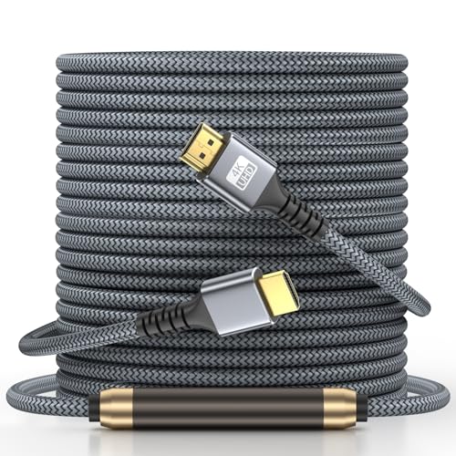 4k Hdmi Cable 100ft High Speed HDMI to HDMI Cable 4K@60HZ 3D ARC Gold Plated Connector Ethernet Audio Video Return HDMI Cord for UHD TV Monitor Laptop Xbox PS4/PS5 Roku TV ect.(Silvery) - size: 100FT