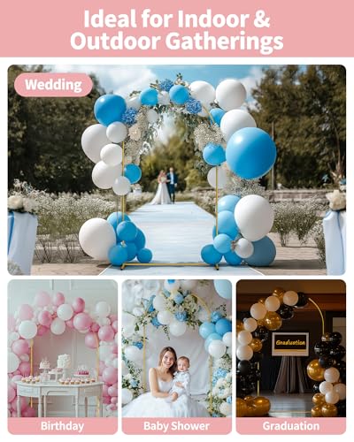 Pureegg Metal Arch Backdrop Stand Set - Set of 2 (7.2ft/6.0ft), Gold Wedding Stand with Stable Base, Elegant Backdrop Cover for Party, Birthday, Baby Shower, Graduation, Easy to Assemble - color: Gold, size: 7.2FT, 6.0FT