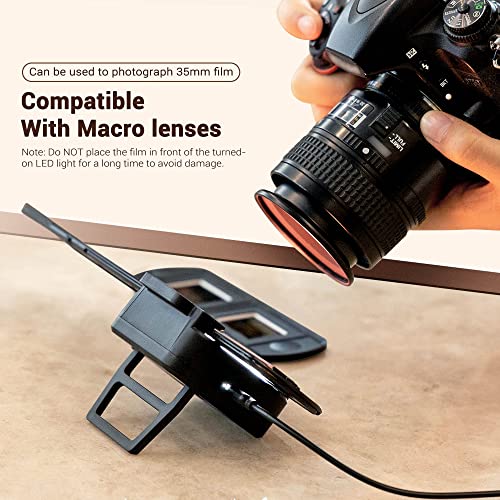 JJC Photo Slide and Film Digitizing LED Light Kit with 35mm Film Strips and Slides Holder, 10-Levels Brightness Shoe Mount LED Backlight for Photo Negatives Scanning Copying - size: LED Light Only
