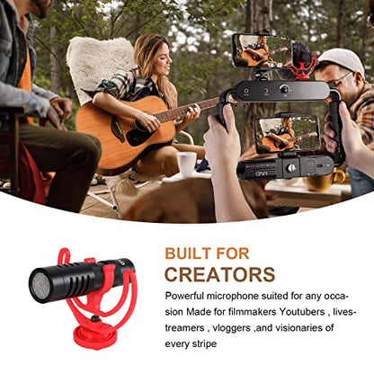 GVM Gimbal Stabilizer Phone Video Light Kit for Smartphone, Content Creator Kit, 5600K LED Equipment with Microphone &Tripod for Recording, Vlogging, Live Streaming, YouTube, TikTok