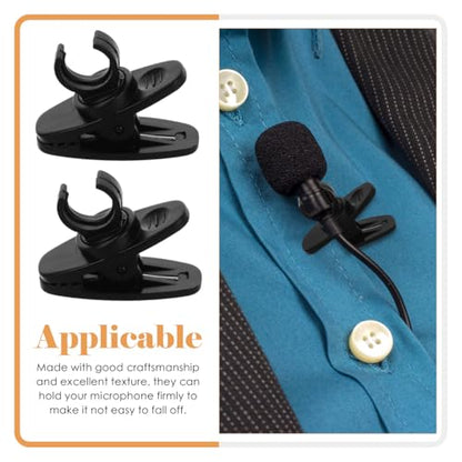 UPKOCH 10Pcs Lavalier Mic Clips Single Mount Microphone Holder Clips with Rotatable Design for Video Recording and Audio Use Secure Fit for Small Collar Mics