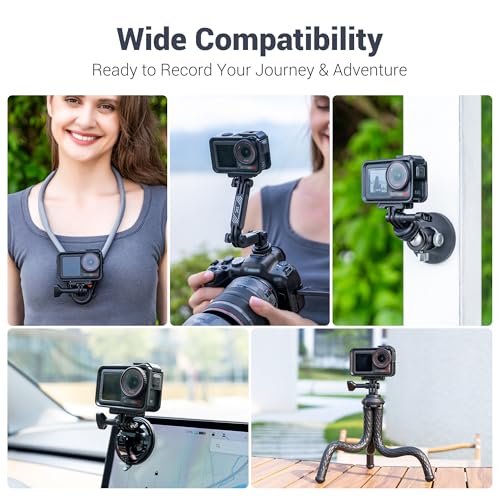 JJC 2Pcs Action 5 Magnetic Quick Release Adapter for DJI Osmo 360 Action 5 pro 4 3 Accessories, Replace OEM Quick Release Mount, with Folding Claws & 1/4 Screw Hole, Heavy Duty Nylon Extension Adapter - color: 2Pcs Magnetic Quick Release Adapter