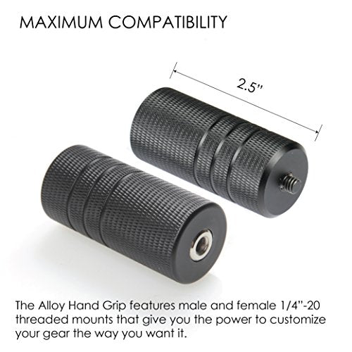 Ztylus Alloy Hand Grip: Textured Handle, Handheld Stabilizer Mount, Stick Accessory, Mirrorless Camera Gear, Smartphone Rig Compatibility (Alloy Hand Grip)