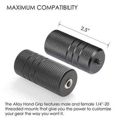 Ztylus Alloy Hand Grip: Textured Handle, Handheld Stabilizer Mount, Stick Accessory, Mirrorless Camera Gear, Smartphone Rig Compatibility (Alloy Hand Grip)