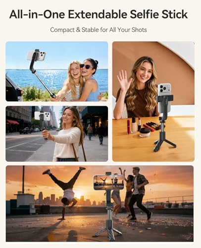 ORICO Aluminum Portable Selfie Stick Tripod, 26'' Mini Tripod for iPhone, Extendable Stand with Detachable Wireless Remote & 360° Rotating Phone Holder – Ideal for Content Creators, Vloggers, Travel - size: 26''