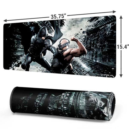 Skinit Extra Large Gaming Mouse Pad - Officially Licensed Batman and Bane Fighting Design with Stitched Edges, Waterproof, Non-Slip Rubber Base, Desk Mat for Keyboard & Mouse, 35.75" x 15.4" inches - color: Black - DRKNTR01, size: 35.75" x 15.4"