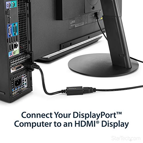 StarTech.com DP2HDMI2 DisplayPort to HDMI Video Adapter Converter | DisplayPort 1.2 to HDMI, Monitor/TV/display, Passive dongle, Latching DP++, OS independent, 1080p 60Hz, 7.1ch audio, HDCP 1.4 - size: 8 inches