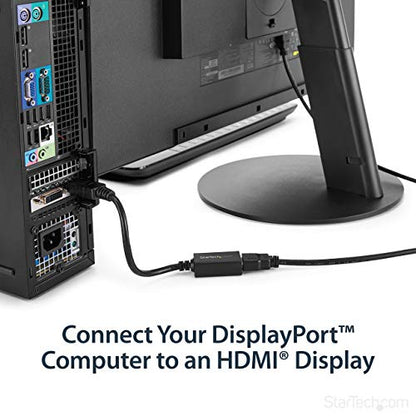 StarTech.com DP2HDMI2 DisplayPort to HDMI Video Adapter Converter | DisplayPort 1.2 to HDMI, Monitor/TV/display, Passive dongle, Latching DP++, OS independent, 1080p 60Hz, 7.1ch audio, HDCP 1.4 - size: 8 inches