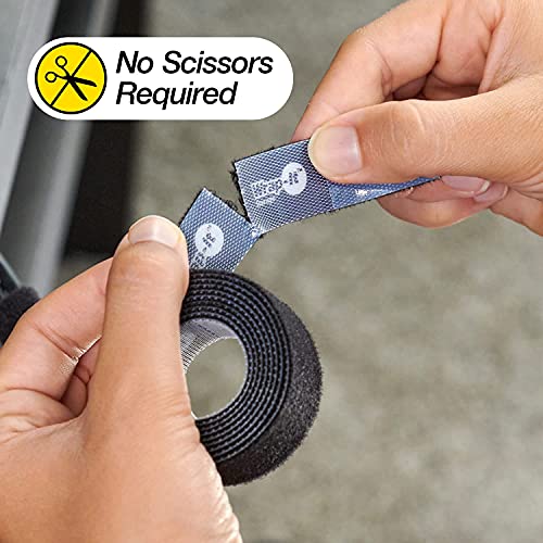 Wrap-It Storage Cable Management Value Pack - 40 Self-Gripping Cable Ties, 20 Cable Labels, 12ft Perforated Self-Gripping Roll - For Home, Office, Desk, Wire, Cable Wrap, Cord Management Organization