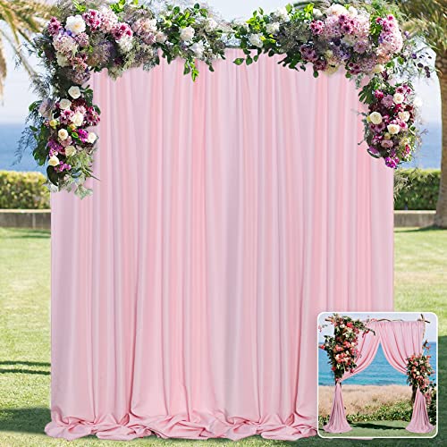 Pink Backdrop Curtain for Parties Rod Pocket Pink Curtains Photography Backdrop Drapes Privacy Fabric Decoration for Birthday Party Wedding Baby Shower Home Decor, 5ft x 8ft, 2 Panels - color: Baby Pink, size: 5ft x 8ft (2 Panels)