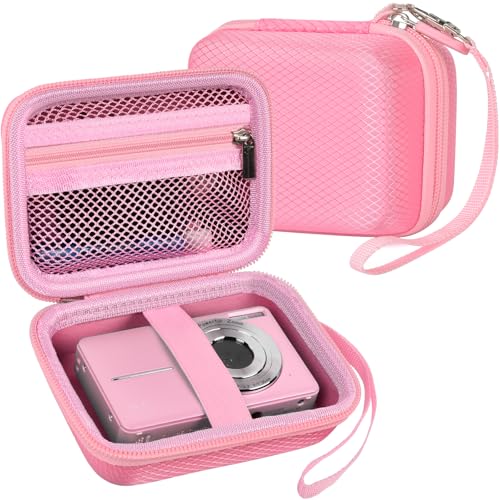 Digital Camera Hard Case for Kodak PIXPRO FZ55/FZ45 for CAMKORY for Duluvulu 4K for PowerShot ELPH for Lecran for VAHOIALD for PowerShot ELPH/for IWEUKJLO Small Carrying Holder Bag Travel(Pink) - color: Pink