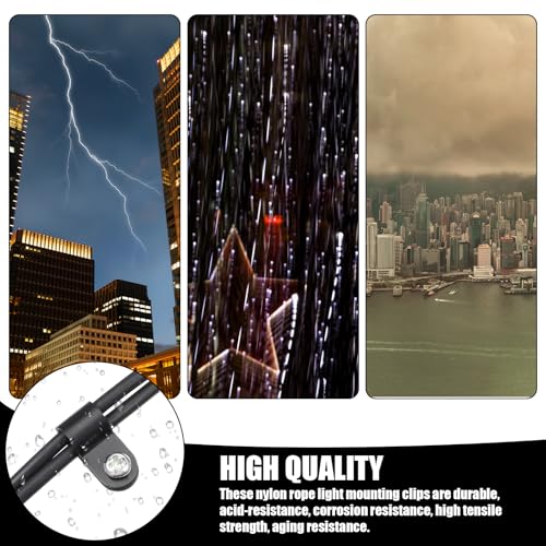 JJUNW 50 Pcs 1/4 Inch Outdoor Cable Clips, Plastic Rope Light Clips Black Wire Fence Clips, Extension Cord Wall Clips with Screws for Wire Management(1/4 Inch) - size: 1/4 Inch