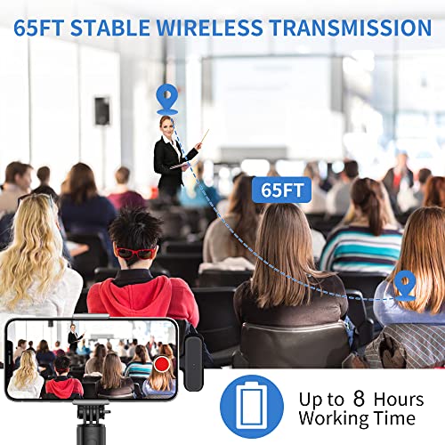 2 Pack Professional Wireless Lavalier Microphone for iPhone iPad Android with Charging Case Noise Reduction Plug-Play Clip on Lapel Mic for Video Recording Vlogging, YouTube, Interview, Live Streaming - style: Oval
