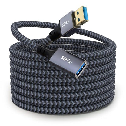 USB 3.0 Extension Cable 6FT USB Extension Cable Male to Female Durable Braided Material High Data Transfer Compatible with USB Keyboard,Mouse,Flash Drive, Hard Drive,Printer - size: 6.6FT