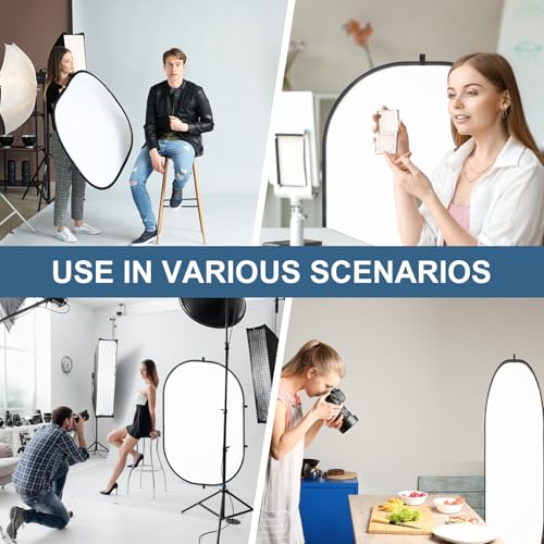 3x5ft/100x150cm Backdrop for Photography, Double Sided White Screen and Black Screen, 2 in 1 Collapsible and Reversible Background for Photography, YouTube Videos,and Live Streaming - color: Black White