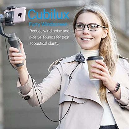 Cubilux Wind Muff (Dead cat) for Lavalier Lapel Microphone, Outdoor Furry Windscreen, Windshield, Windjammer for Mini MIC, 6-Pack - color: Furry Cover, 6-Pack