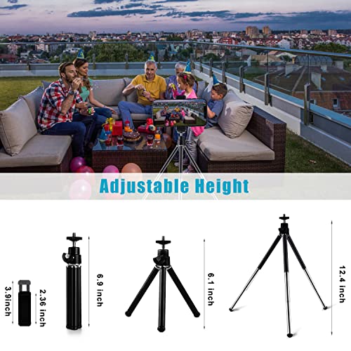 Mini Tripod for Webcam and Phone, 12.4 inch Metal Extendable Webcam Stand with Phone Holder, Small Tripod for Desk - color: 6-12.4 inch Black