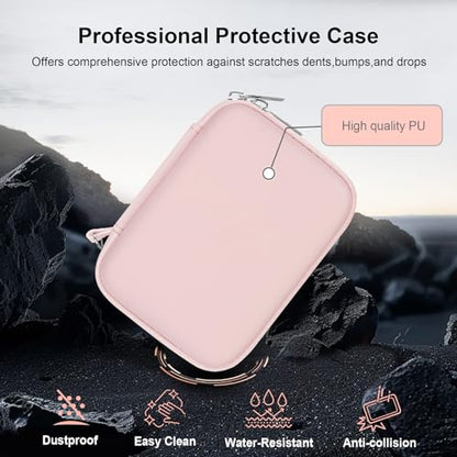 RAIALL Carrying Case for Canon PowerShot ELPH 360 HS A/IXY 650/ Canon IXUS 285 HS/Sony DSCW830/ CAMKORY/VAHOIALD Digital Camera, Vlogging Camera Travel Bag, Mesh Pocket for Batteries, Pink - color: Pink