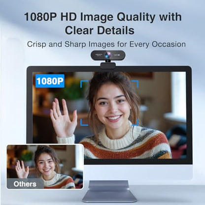 1080P Webcam with Microphone, eMeet Nova AutoFocus HD Webcam, 96°View Web Camera w/ 2 De-Noise Mics for Laptop/Desktop, Plug & Play USB Streaming Computer Camera for Conference/Calling/Teaching/Gaming - style: NOVA 1080P w/ 2 Noise Cancel Mics