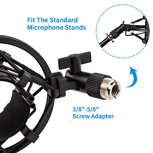 Microphone Shock Mount, Mic Anti-Vibration Suspension Shock Mount Holder Clip for 44mm-49mm Diameter Condenser Mic like MXL V67G V67i V69M V87 550 Studio 24 V76T Babybottle SL