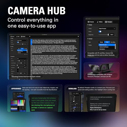 Elgato Prompter XL, Full-Sized Teleprompter, Removable | 15.6-inch detachable Full HD display, Doubles as conferencing monitor, Fits DSLR, mirrorless, studio cameras, USB-C 3.2 - style: Prompter XL