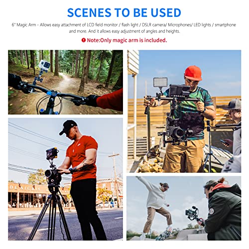NEEWER 5.9"/15cm Adjustable Friction Magic Arm with 1/4" Screw on Both Ends, Compatible with SmallRig Cage, Flash/LED Light/Microphone/Monitor/SuperClip, Max Load 4.4lb/2kg, ST15 - style: 5.9"/15cm