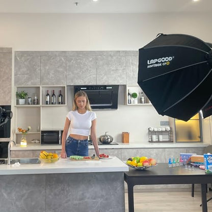 Godox MS300V 300W Studio Strobe Light Kit - 2.4G Bowens Mount With CF80 Quick Installation Softbox, Stainless Steel Stand, 5-in-1 Reflector for Photography Lighting