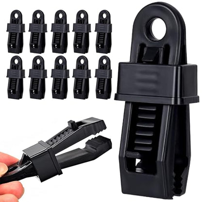 Tarp Clips Heavy Duty Lock Grip, 60Pcs Tarp Clip, Multipurpose Fix Tarp Clamps for Awnings, Camping Tent, Caravan Canopies, Shade Cloth & Tarp Tie Down Clips (60PCS-Black) - color: 60pcs-black