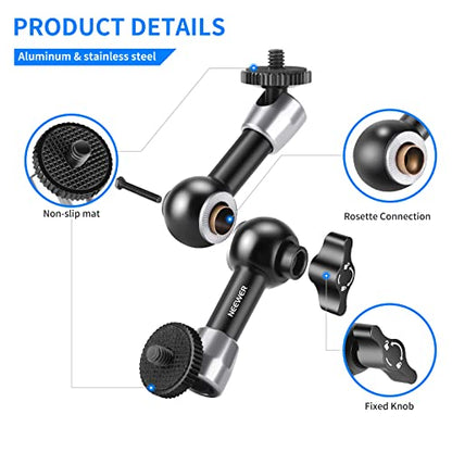 NEEWER 5.9"/15cm Adjustable Friction Magic Arm with 1/4" Screw on Both Ends, Compatible with SmallRig Cage, Flash/LED Light/Microphone/Monitor/SuperClip, Max Load 4.4lb/2kg, ST15 - style: 5.9"/15cm