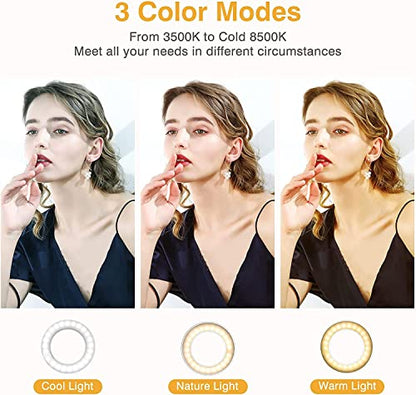 Clip on Ring Light, Kimwood Rechargeable 60 LED Selfie Ring Light for Phone, Laptop, Tablet (3 Models, 5 Level Brightness) - color: 3 Models, 5 Level Brightness