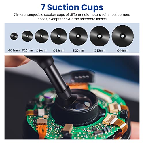 NEEWER 8-in-1 Lens Sucker Kit, IC Pick Up Vacuum Suction Pen with 7 Interchangeable Suction Cups Lens Repair Tool for Repair and Cleaning, Watches, and Electronic Components