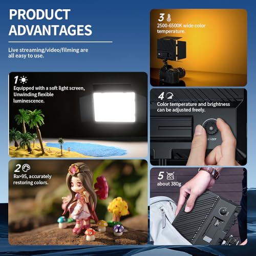 Video Light Panel Photography Lights Bi-Color Dimmable 2500-6500K Led Camera Studio Streaming Lighting Photo Shooting