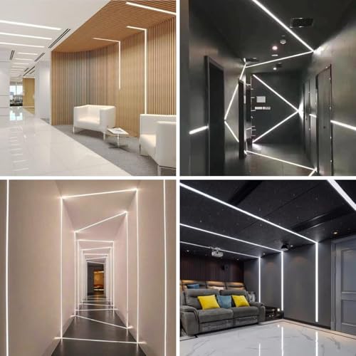 inShareplus Plaster-in LED Channel, 3.3ft/1M 10Pack LED Aluminium Channel with Milky Diffuser, Trimless Recessed Single-Sided Aluminum Profile LED Strip Diffuser for Under Cabinet and Corners of Wall - size: single-edge-10-pack (recessed)