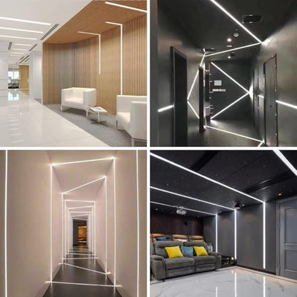 inShareplus Plaster-in LED Channel, 3.3ft/1M 10Pack LED Aluminium Channel with Milky Diffuser, Trimless Recessed Single-Sided Aluminum Profile LED Strip Diffuser for Under Cabinet and Corners of Wall - size: single-edge-10-pack (recessed)