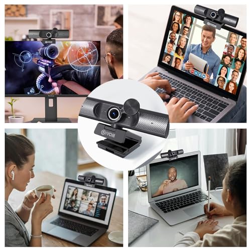 Webcam with Microphone and Speaker, 1080P Web Camera for Desktop Computer Laptop, USB Camera with Physical Privacy Cover,Plug and Play, Streaming Webcam, Wide Angle PC Cam (1080p mic Speaker)