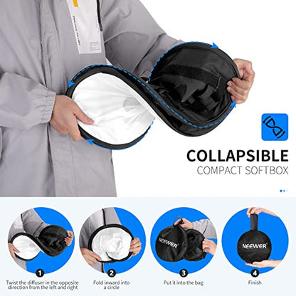 NEEWER LED Light Panel Softbox for 660/530/480 LED Light, Outer 16.3'' x 6.5'', Inner 9.8'' x 8.7'', Foldable Diffuser with Strap Attachment and Bag for Photo Studio Portrait Video Shooting - style: 1 Pack