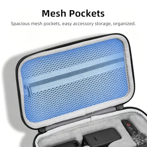 Osmo Pocket 3 Case, Portable Carrying Bag for DJI Osmo Pocket 3 Creator | Combo/Xtra Muse Vlogging Camera, Hard Storage Bag with Wrist and Carabiner, Surface Waterproof Travel kit Accessories