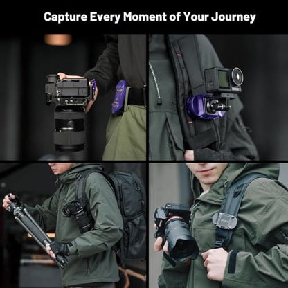 PGYTECH Beetle Camera Clip V2 with Plate, Quick Release Camera Backpack Clip, Arca-Swiss Compatible, SnapLock System for Sony/Nikon/Fuji/DSLR Cameras, Instant Mounting & Hands-Free, Aurora Purple - style: Camera Clip V2-Purple