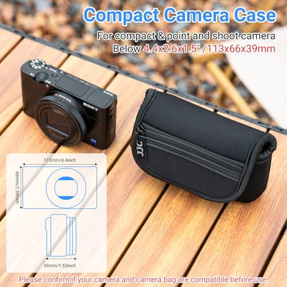 JJC Neoprene Compact Digital Camera Case Travel Pouch for Sony ZV-1 RX100 VII VA VI V IV III II DSC W800 W830 WX500 HX99 HX90V HX80 for Canon G7X III II G9X II SX740 SX730 SX620 SX610 ELPH 360 190 180