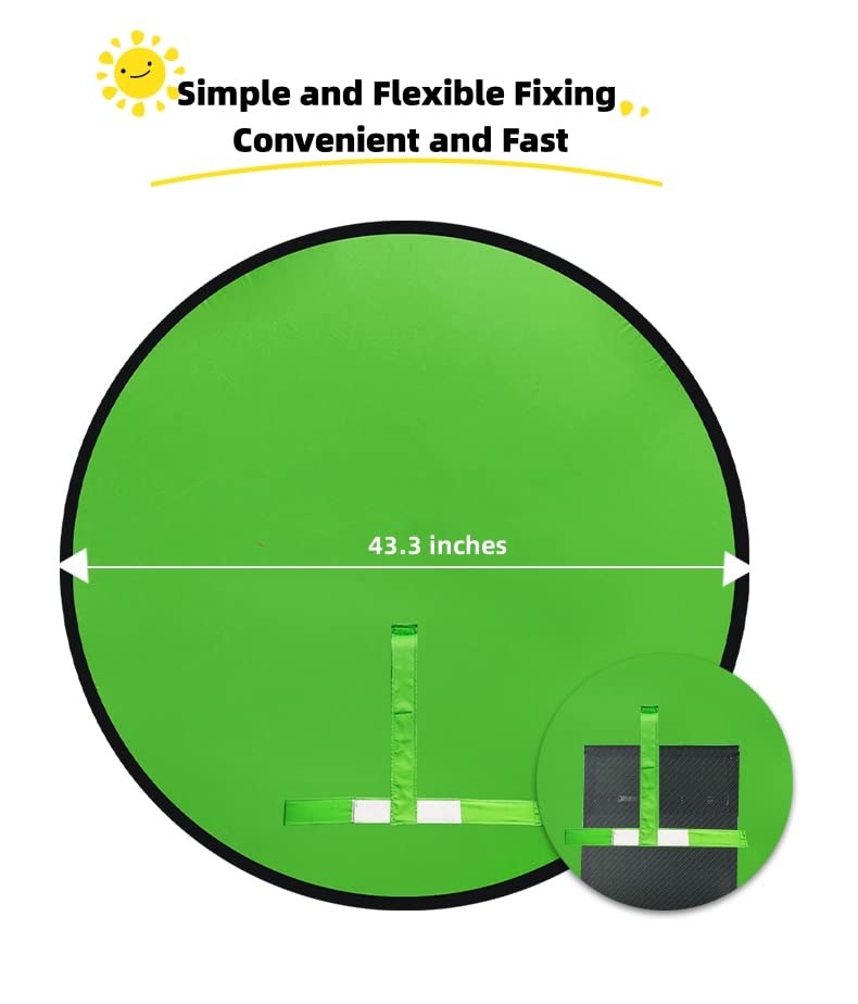Portable Green Screen Chair 43.3in – Double Sided Foldable Greenscreen Backdrop with Stand, Chroma Key for Streaming Games, Zoom Calls & Photography - size: 43.3×43.3 inches