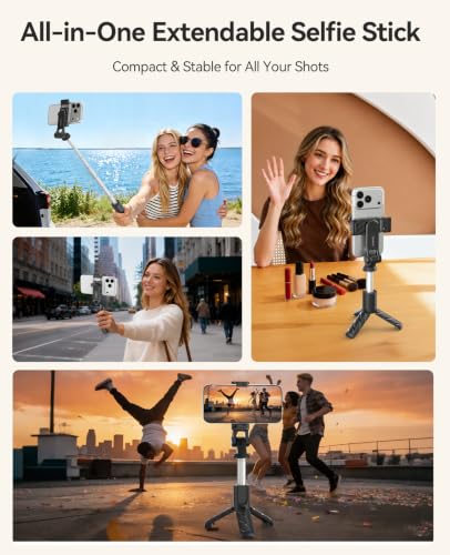 ORICO Portable Selfie Stick Tripod, 27.5'' Mini Tripod for iPhone - SPV70 | Extendable Stand with Detachable Wireless Remote & 360° Rotating Phone Holder – Ideal for Content Creators, Vloggers, Travel - size: 27.5''