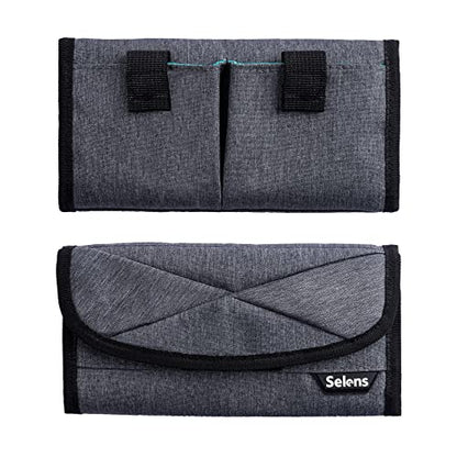 Selens DSLR Battery Case - 4 Pocket Pouch for NP-FZ100, LP-E6, AA, LP-E8, LP-E10, LP-E12, EN-EL14, EN-EL15, NP-FW50, NP-F550, NP-FM500H Batteries & SD Cards - size: large