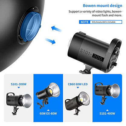 NEEWER 16"/41cm Aluminum Standard Reflector Beauty Dish with White Diffuser Sock for Bowens Mount Studio Strobe Flash Light, NEEWER Vision 4 ML300 S101-300W S101-400W etc - style: 16"/41cm